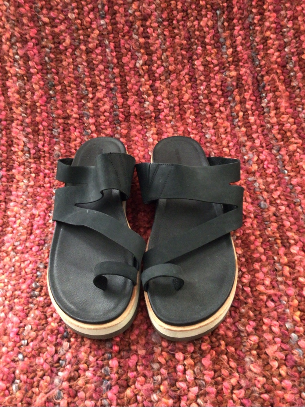 Merrell Women's Black Strappy Platform Slide Sandals - 9M